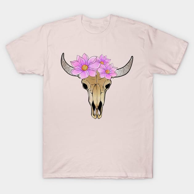 Boho Skull T-Shirt by LalART Shop